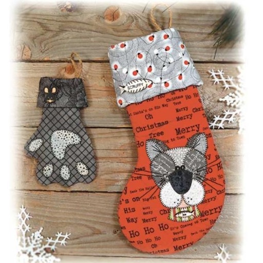 [HH-849P] Kitty Stocking Pattern By Happy Hollow Designs