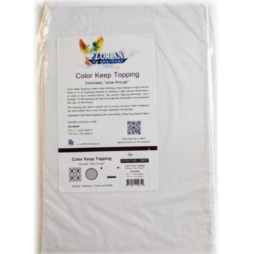 [FLOR-FKT-WHITE] Color Keep Topping 54" X 1Yd White By Floriani