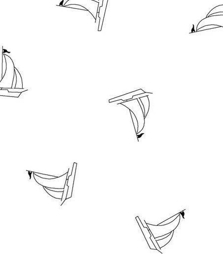 [PB-04081-W] Ramblings Fun Sailboats White On White From P&B Fabric