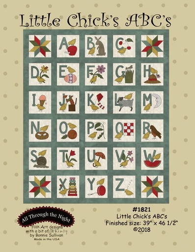 [ATN-1821] Little Chick's ABC's Quilt Pattern by Bonnie Sullivan