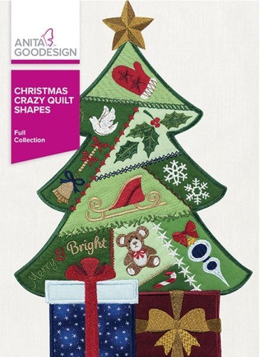 [AG-422AGHD] Anita Goodesign Christmas Crazy Quilt Shapes Full Collection Embroidery Pattern