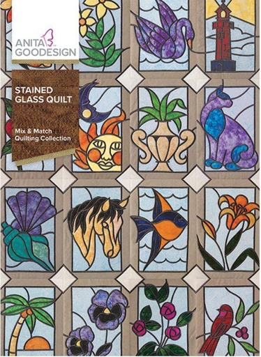 [AG-417AGHD] Anita Goodesign Stained Glass Quilting Collection Embroidery Pattern