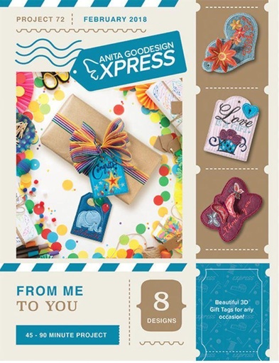 [AG-72EXP] Anita's Express From Me To You Embroidery Pattern