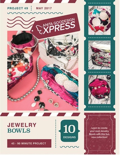 [AG-49EXP] Anita'S Express Jewelry Bowls Embroidery Pattern