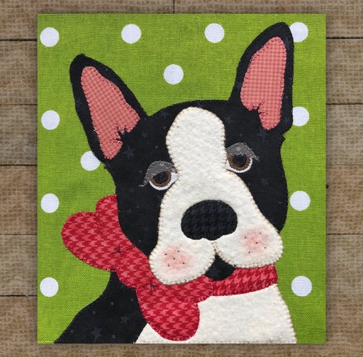 [PRE-Bost2] Boston Terrier 2  Precut Prefused Applique Kit from The Whole Country Caboodle