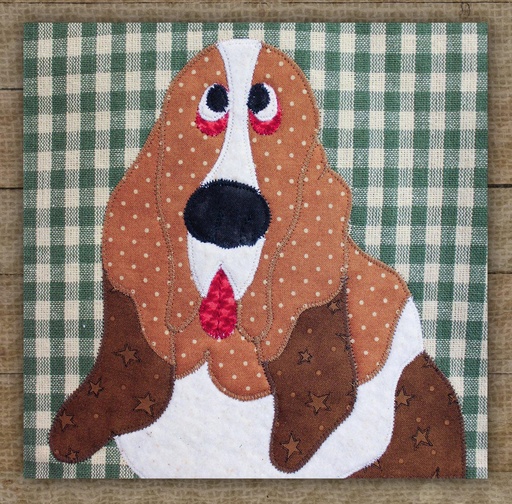 [PRE-Bass] Basset Hound Precut Prefused Applique Kit From The Whole Country Caboodle