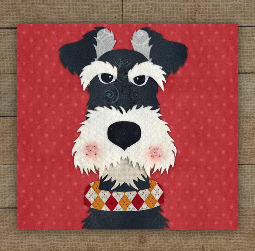 [PRE-Sch2] Schnauzer 2 Precut Prefused Applique Kit By Leanne Anderson For The Whole Country Caboodle