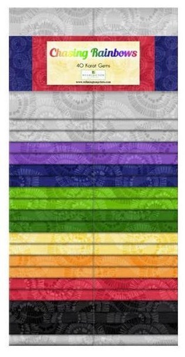 [WP-842-57] Chasing Rainbows 4O Piece 2 1/2" Strips  By Wilmington Prints