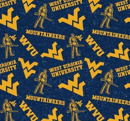 [WV-1178] Ncaa-West Virginia Mountaineers Tone On Tone Cotton By Sykel