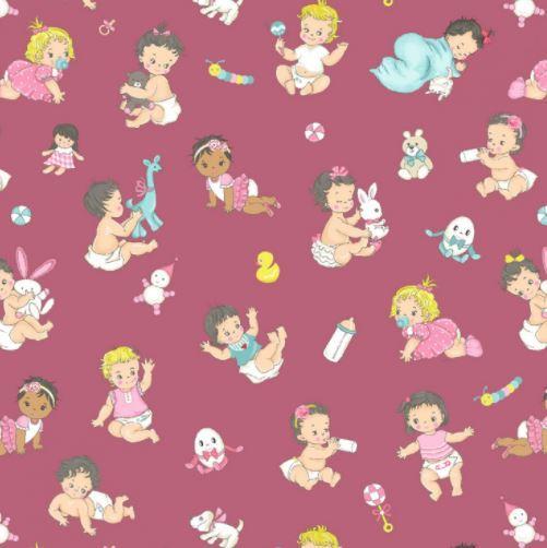 [MM-8609-rose] Baby Boomers Playtime Rose From Michael Miller Fabrics