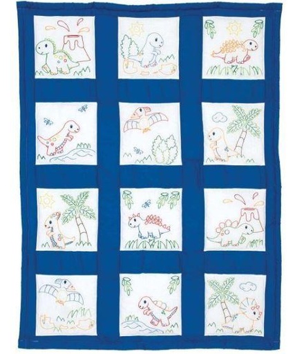 [JD-300-922] Nursery Quilt Blocks: Dinosaur From Jack Dempsey Needle Art