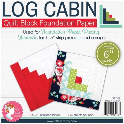 [ISE-752] Log Cabin Quilt Block Foundation Paper, 6 Inch Finished