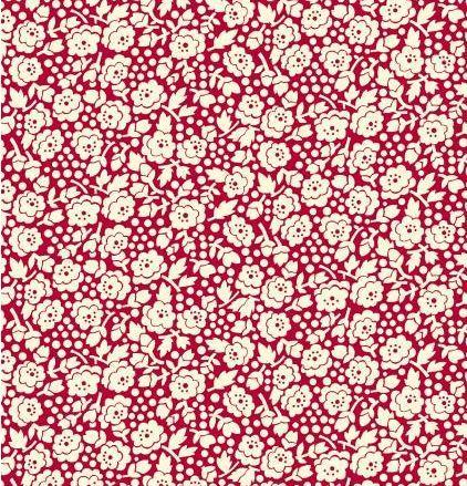 [HG-9689-88] Nana Mae 5 Montone Roses Red From Henry Glass