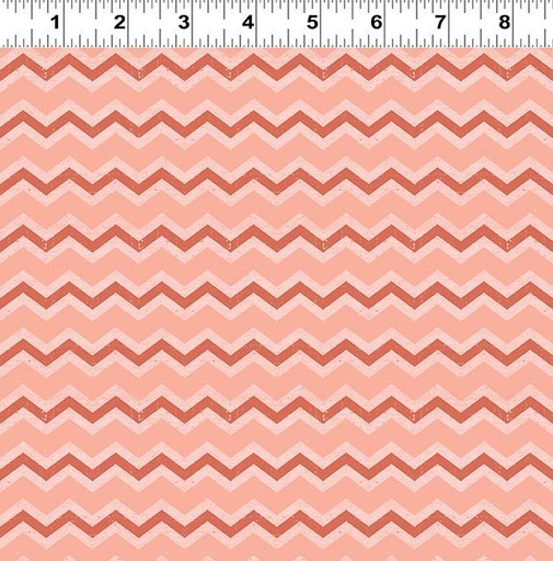 [COW-3060-39] Snarky Cats Chevron Coral  By Dan Dipaolo From Clothworks
