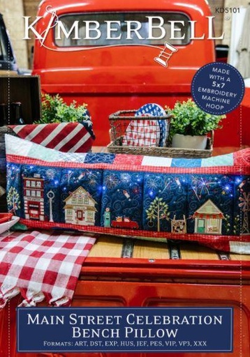 [KB-5101] Main Street Celebration Bench Pillow Embroidery Design from Kimberbell