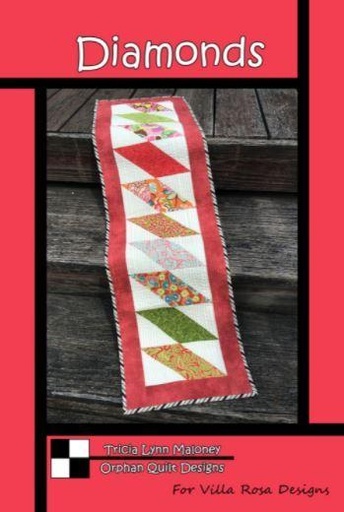 [VRD-018] Diamonds Table Runner Pattern by Tricia Lynn Maloney for Villa Rosa Designs
