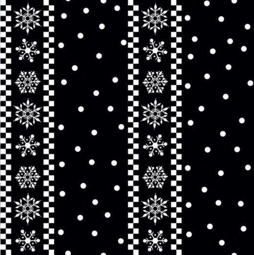 [RB-10613Black] Gnome For Christmas Stripes Black Flannel  By Tara Reed From Riley Blake