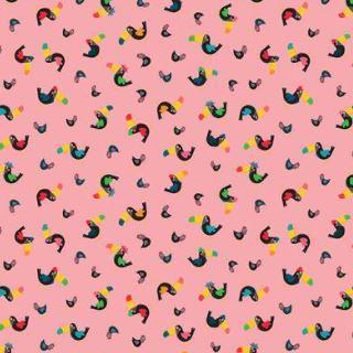 [COW-3201-43] Busy Street Toucan Light Raspberry From Clothworks