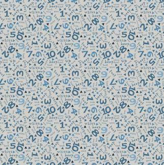 [COW-3202-118] Busy Street Words & Numbers Light Pewter From Clothworks