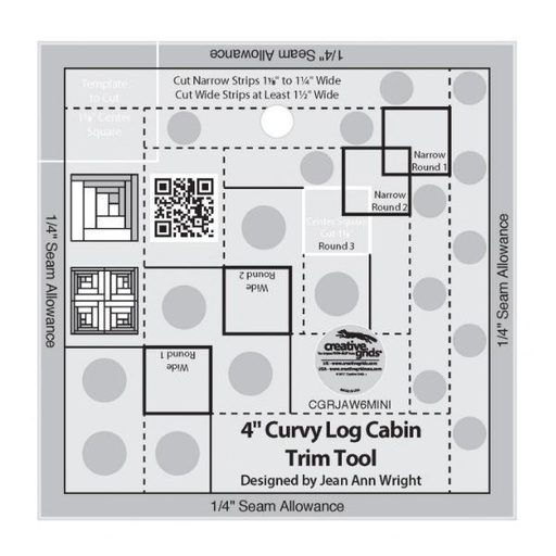 [CGR-JAW6Mini] Creative Grids 4 Inch Curvy Log Cabin Trim Tool