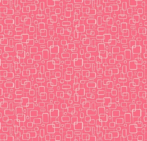 [PB-WHIM4411P] Whimsy White On Pink Rectangles From P&B Textiles