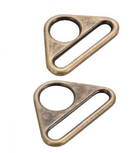 [HAR15TRABTWO] Triangle Ring Flat 1-1/2in Antique Brass Set of Two