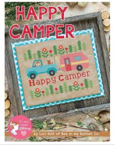 [ISE-408] Happy Camper Cross Stitch  By Lori Holt From It'S Sew Emma Stitchery