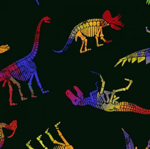 [TTR-C8329] Dinosaurs On Black From Timeless Treasures