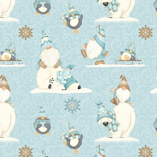 [hg-9637-11] I Love Sngnomies Polar Bears, Penguins And Gnomies  From Henry Glass & Co.