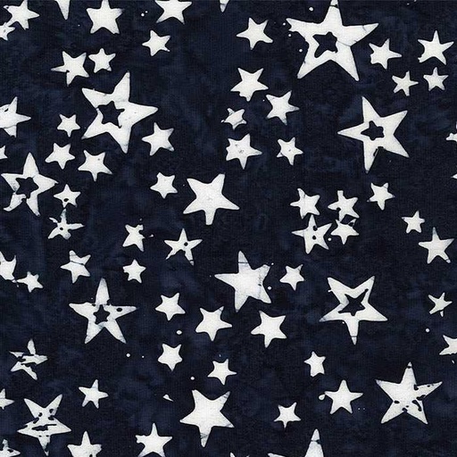 [TTR-7839-Navy] Timeless Treasures Tonga Batik Stars Of All Sizes