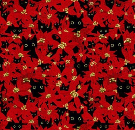 [DS-PLW1843] Holiday Poinsettia Cat Minky from Dear Stella