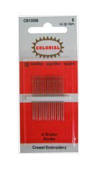 [COL-CB13508] Crewel Embroidery Needles Size 8 From Colonial Needle Co.