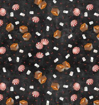 [WP-30525-923] Time For Hot Cocoa Tossed Candy Black From Wilmington Prints