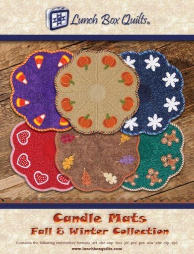 [LBS-EC-CA1-Dd] Candle Mats Fall & Winter Collection From Lunch Box Quilts