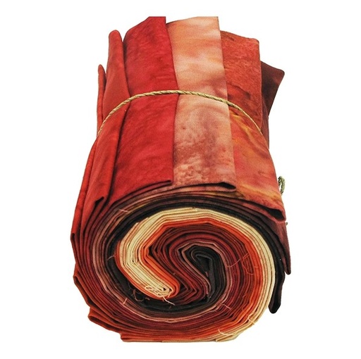 [HOF-1895FQ-5] Bali Watercolor Batiks Ruby Lipstick Fat Quarter Bundle from Hoffman Fabrics