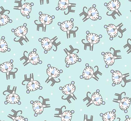 [BEN-10443-80] Snuggle In The Jungle Baby Tiger Turquoise  Flannel From Benartex
