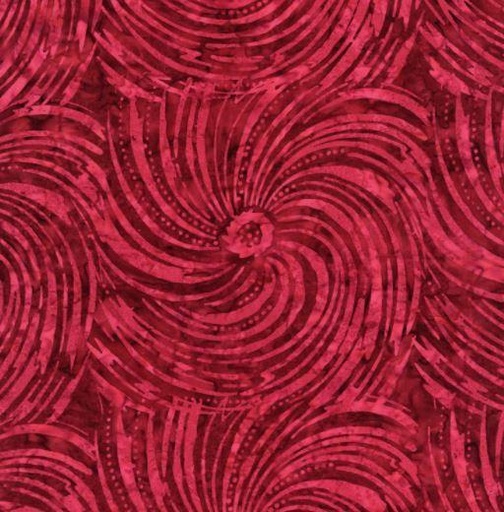 [TTR-8668-Red] Tonga Red Hurricane Swirls  Batik From Timeless Treasures