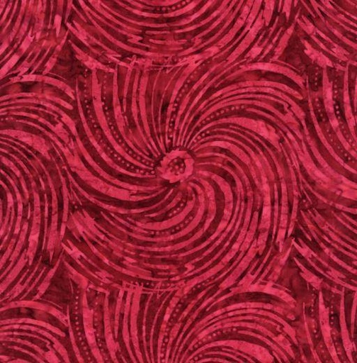 [TTR-8668-Red] Tonga Red Hurricane Swirls  Batik From Timeless Treasures
