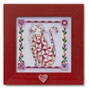 [WIC-js14-8401] Quilted Cats Scarlet Stitched and Beaded Kit