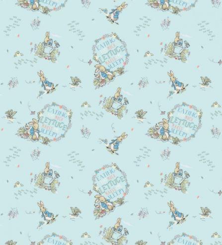 [CC-2812-03] Peter Rabbit and Friends Sleepy Mint Green from Craft Cotton