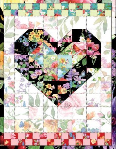 [NM-08] Wildflower Quilted Heart Notecards from It Takes Two