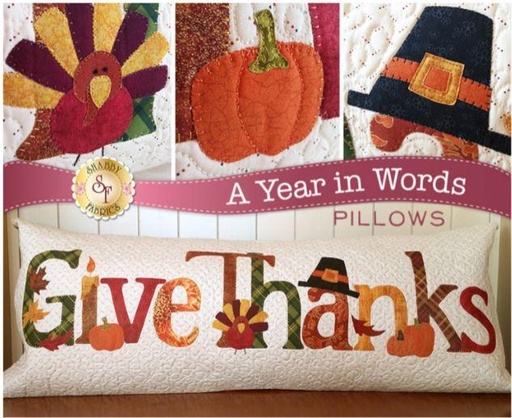 [SF-49833] Give Thanks Pillow Pattern from The A Year In Words Series By Shabby Fabrics