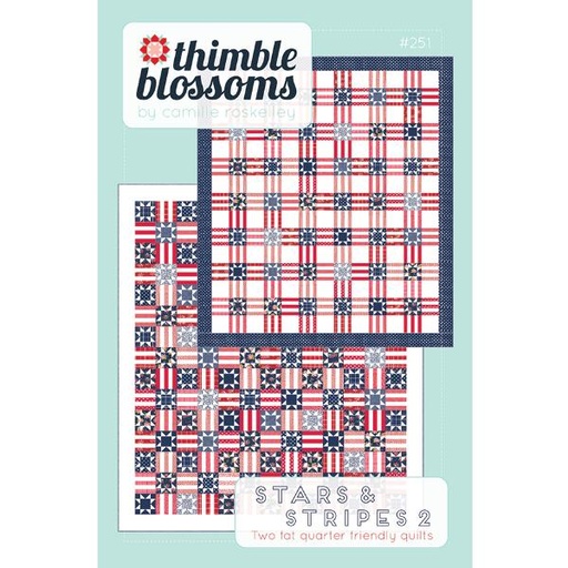 [TB-251G] Stars And Stripes 2 Quilt Pattern By Camille Roskelley For Thimble Blossoms