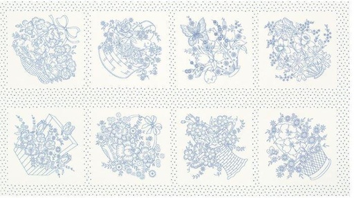 [KAF-20489-Evening] Baskets Of Blooms Evening Panel By Darlene Zimmerman from Robert Kaufman