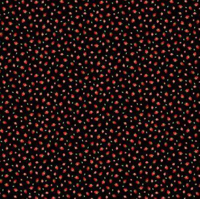 [TTR-1048] Strawberry Fields Strawberries Mini Black From Timeless Treasures