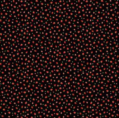 [TTR-1048] Strawberry Fields Strawberries Mini Black From Timeless Treasures