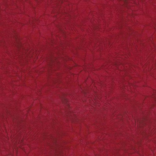 [IB-122017370] Holly Holiday Poinsettia  Cherry From Island Batik