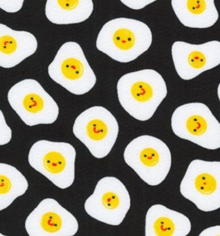 [KAF-20955-2] Farm To Table Fried Eggs Black  By Ann Kelle Designs  From Robert Kaufman