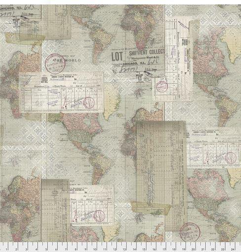 [FR-PWTH103-Multi] Foundations World Map Multi Tim Holtz From Free Spirit