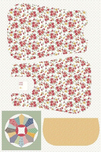[RB-11772-P] Cook Book Home Decor Apron Panel Floral By Lori Holt For Riley Blake